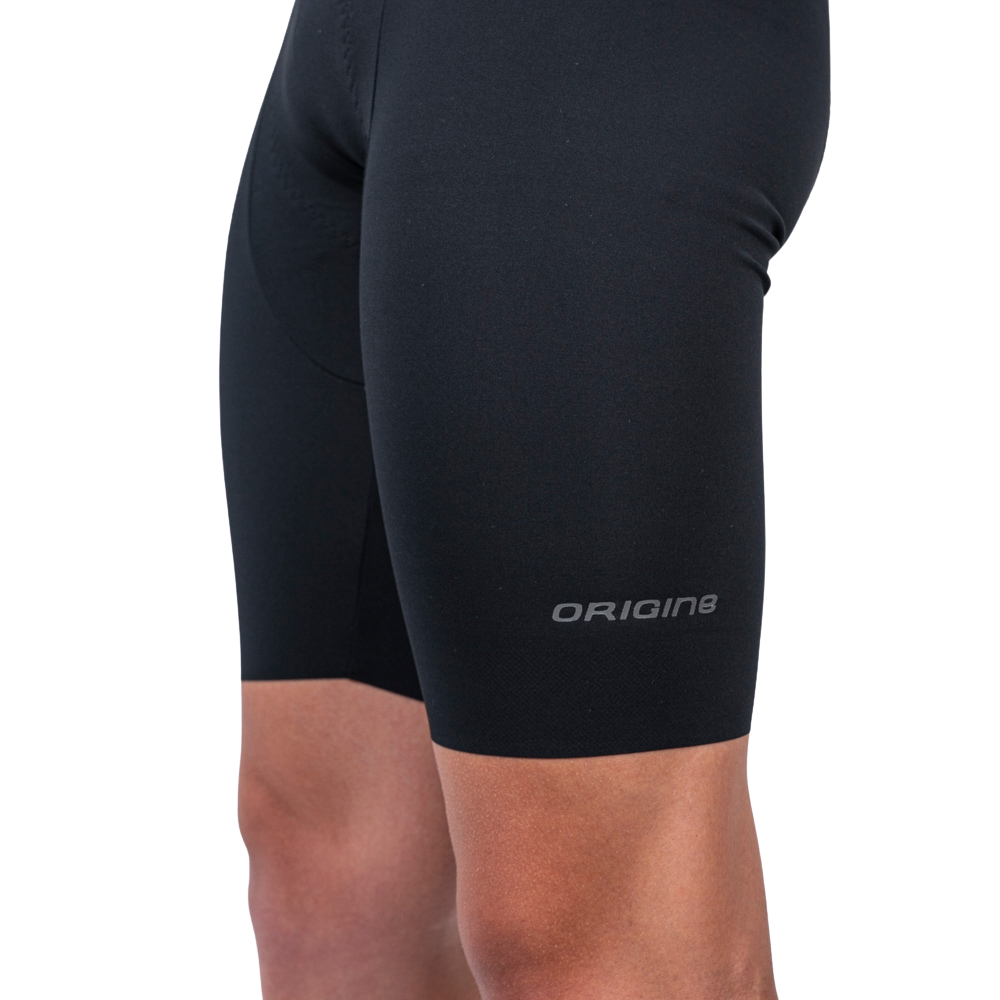 Heren-Road Bib Tight Zwart logogrijs