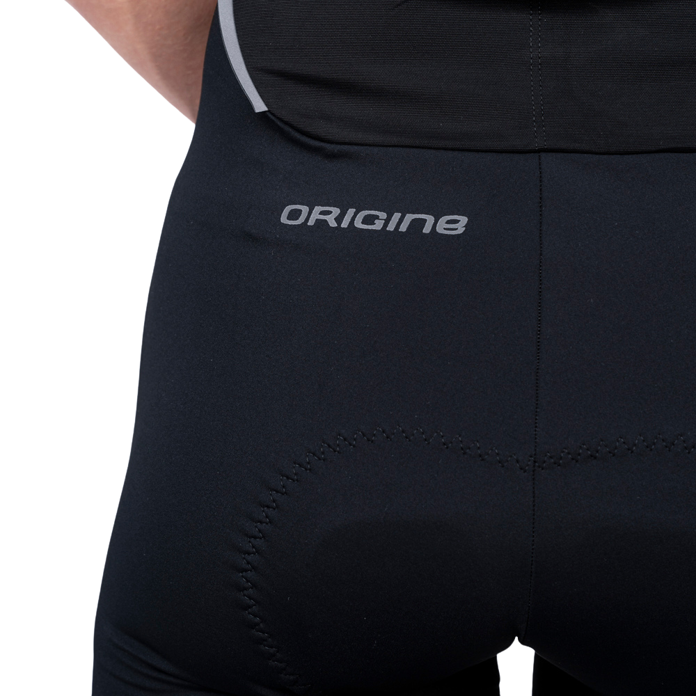 Heren-Road Bib Tight Zwart logogrijs